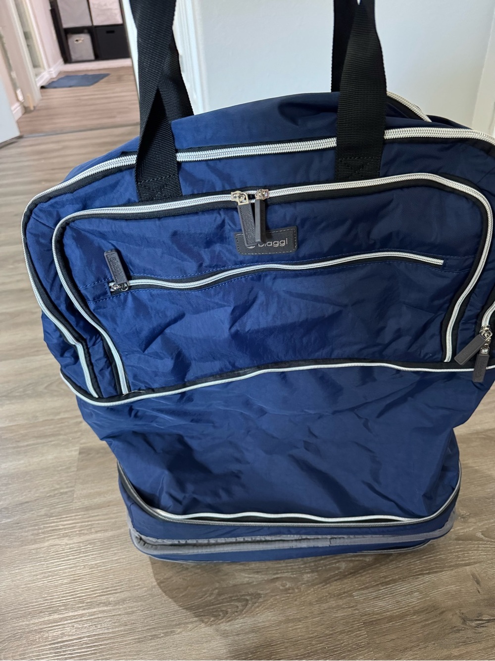Biaggi Zipsak Boost Blue Spinner Duffle 22" Rolling Travel Underseat Luggage